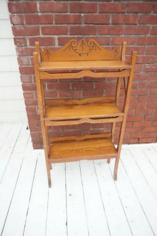 VINTAGE SOLID OAK BOOKCASE DISPLAY 4