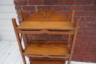 VINTAGE SOLID OAK BOOKCASE DISPLAY 8