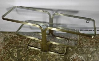 Brushed Metal & Glass Console Or Sofa Table By Design Institute Of America Dia