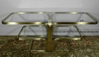 Brushed metal & glass console or sofa table by Design Institute of America DIA 3
