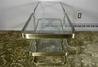 Brushed metal & glass console or sofa table by Design Institute of America DIA 7
