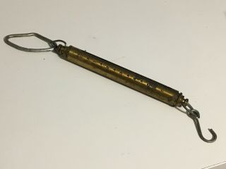 Chatillon Model In - 12 Vintage 12 Pound Hanging Brass Scale