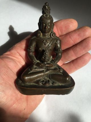 Antique Bronze Buddha Tibetan Buddha C19th Or Earlier,  Fine Casting & Details 10