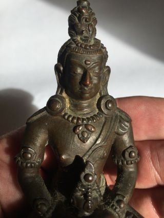Antique Bronze Buddha Tibetan Buddha C19th Or Earlier,  Fine Casting & Details 2