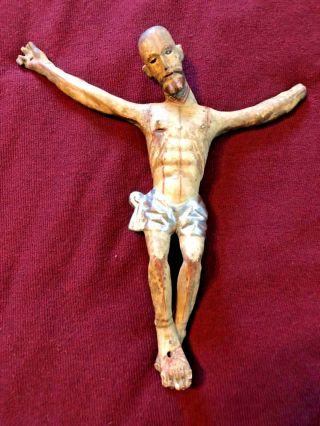 18th Century Mexican Southwest Bulto Corpus Of JÉsus Christ Carved Wood