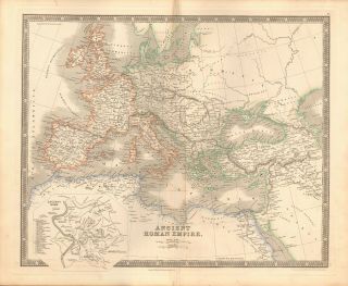 1843 Antique Map - Dower - Ancient Roman Empire