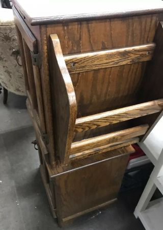 Vintage White Clad Oak Ice Box Pair Left and Right End Table Nightstand VTG 4