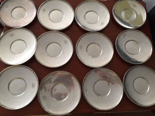 Tiffany & Company (12) 4 Inch Sterling Silver Bread & Butter Plates Or Saucers