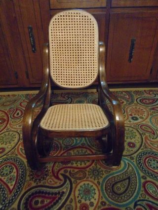 Vintage Bentwood Child Rocking Chair Austria Thonet style Rocker 2