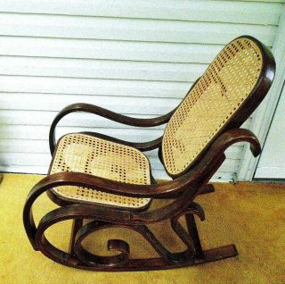 Vintage Bentwood Child Rocking Chair Austria Thonet style Rocker 3