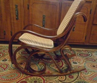 Vintage Bentwood Child Rocking Chair Austria Thonet style Rocker 5