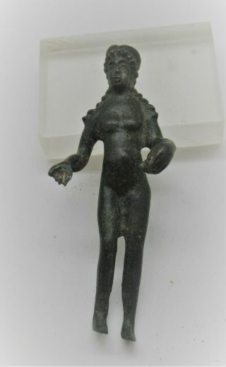Museum Quality Ancient Roman Bronze Statuette Of Venus Aphrodite 200 - 300ad