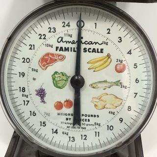 Vintage American Family Scale 25lb Kitchen Counter Utility Food Scale Brown 2