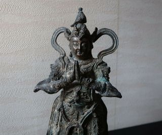 Very Rare Chinese Antique Gilt Bronze Figure Of A Guardian Ming Dynasty?