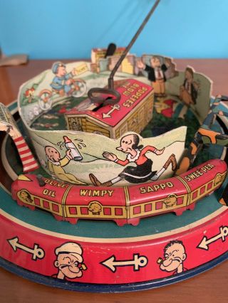 Popeye Express - Blow Me Down Airport - Tin Litho By Louis Marx Toys,  Great