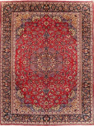 Traditional Vintage Floral Area Rug Hand - Knotted Wool Oriental Carpet 10 X 13