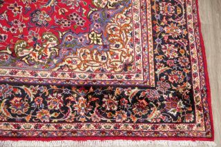 Traditional Vintage Floral Area Rug Hand - Knotted Wool Oriental Carpet 10 x 13 4