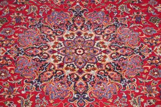 Traditional Vintage Floral Area Rug Hand - Knotted Wool Oriental Carpet 10 x 13 6