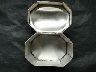 BOX STERLING SILVER OCTAGONAL CHASED & ENGRAVED C.  1880 MIDDLE EAST ANTIQUE 6