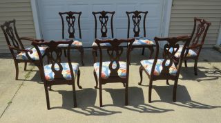 Thomasville Dining Room Chairs Cherry Chippendale Eight