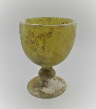 Museum Quality Ancient Roman Glass Wine Chalice Circa 200 - 300ad