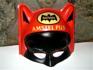 Vtg Batman 1967 Very Rare Amstel Beer Promo Mask Advertising 1966