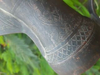 Antique 25 cm copper brass Dallah islamic Coffee Pot Arabic,  9.  9 INCHES 5