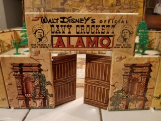 1955 MARX DISNEY DAVY CROCKETT AT THE ALAMO TIN LITHO PLAY SET 3540 BOX & PARTS 2