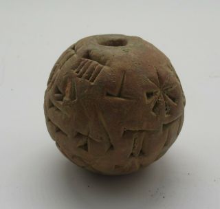 Circa 3000bc Ancient Near Eastern Clay Spherical Tablet Early Form Of Writing