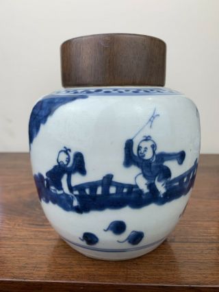 antique chinese blue and white ginger jar kangxi period 2