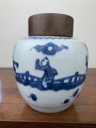 antique chinese blue and white ginger jar kangxi period 3