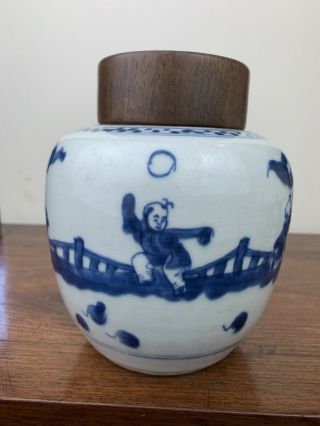antique chinese blue and white ginger jar kangxi period 4