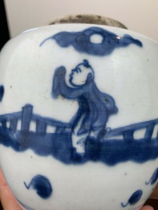 antique chinese blue and white ginger jar kangxi period 6