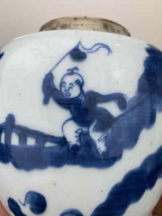 antique chinese blue and white ginger jar kangxi period 7