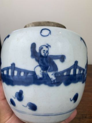 antique chinese blue and white ginger jar kangxi period 8
