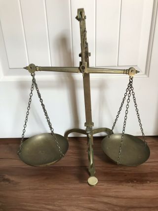Vintage Apothecary Brass Balance Weights Scale London
