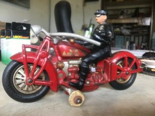 Hubley Indian Police Motorcycle Cast Rare 1920 