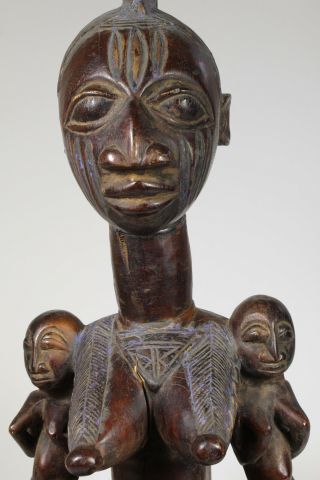 Yoruba Bowl Bearer - Female Figure Wood Statue African Tribal Art 8