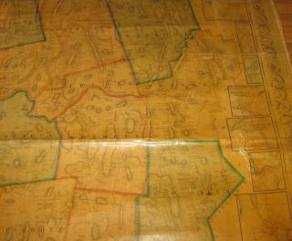 RARE Antique 1858 Henry Walling FRANKLIN COUNTY MASSACHUSETTS Wall MAP 10