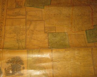 RARE Antique 1858 Henry Walling FRANKLIN COUNTY MASSACHUSETTS Wall MAP 5