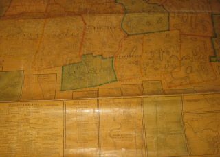 RARE Antique 1858 Henry Walling FRANKLIN COUNTY MASSACHUSETTS Wall MAP 6