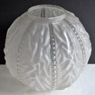 Antique GWTW Victorian Frosted SATIN GLASS GLOBE Lamp Shade Gone With The Wind 2