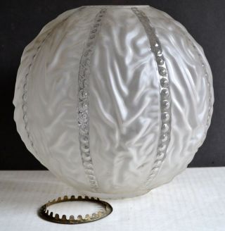 Antique GWTW Victorian Frosted SATIN GLASS GLOBE Lamp Shade Gone With The Wind 4