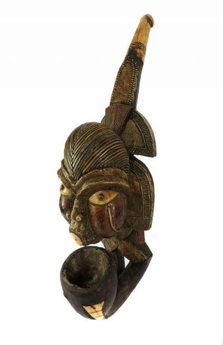 Bamileke Ceremonial Pipe With Brass,  Copper Cameroon Was $590.  00