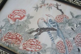 ANTIQUE CHINESE TABLE SCREEN HAND PAINTED AND SIGNED FOO DOG LEGS 7