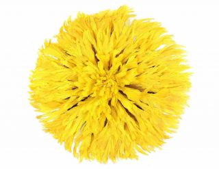 Juju Feather Headdress Bamileke Cameroon Small Yellow