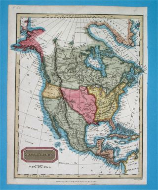 1817 Unusual Map Texas California In Mexico United States Canada