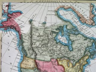 1817 UNUSUAL MAP TEXAS CALIFORNIA in MEXICO UNITED STATES CANADA 3