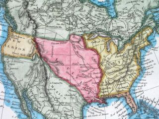 1817 UNUSUAL MAP TEXAS CALIFORNIA in MEXICO UNITED STATES CANADA 4