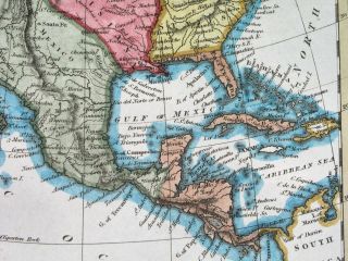 1817 UNUSUAL MAP TEXAS CALIFORNIA in MEXICO UNITED STATES CANADA 5